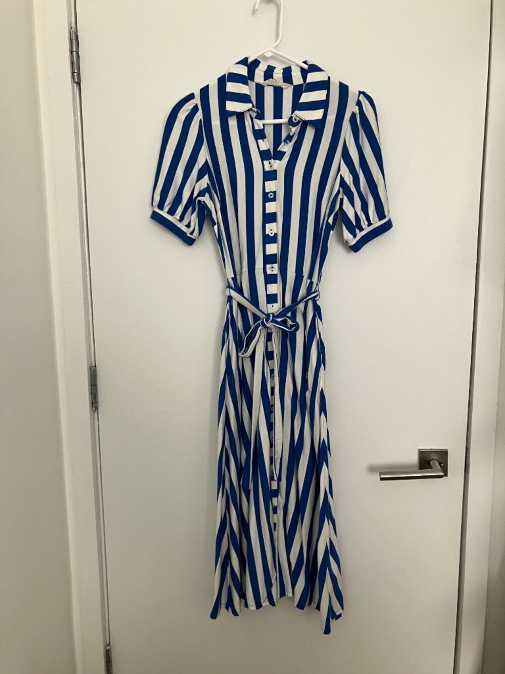 Boden Libby Jersey Midi Shirt Dress, Blue Stripe, 6P - Picture 5 of 7